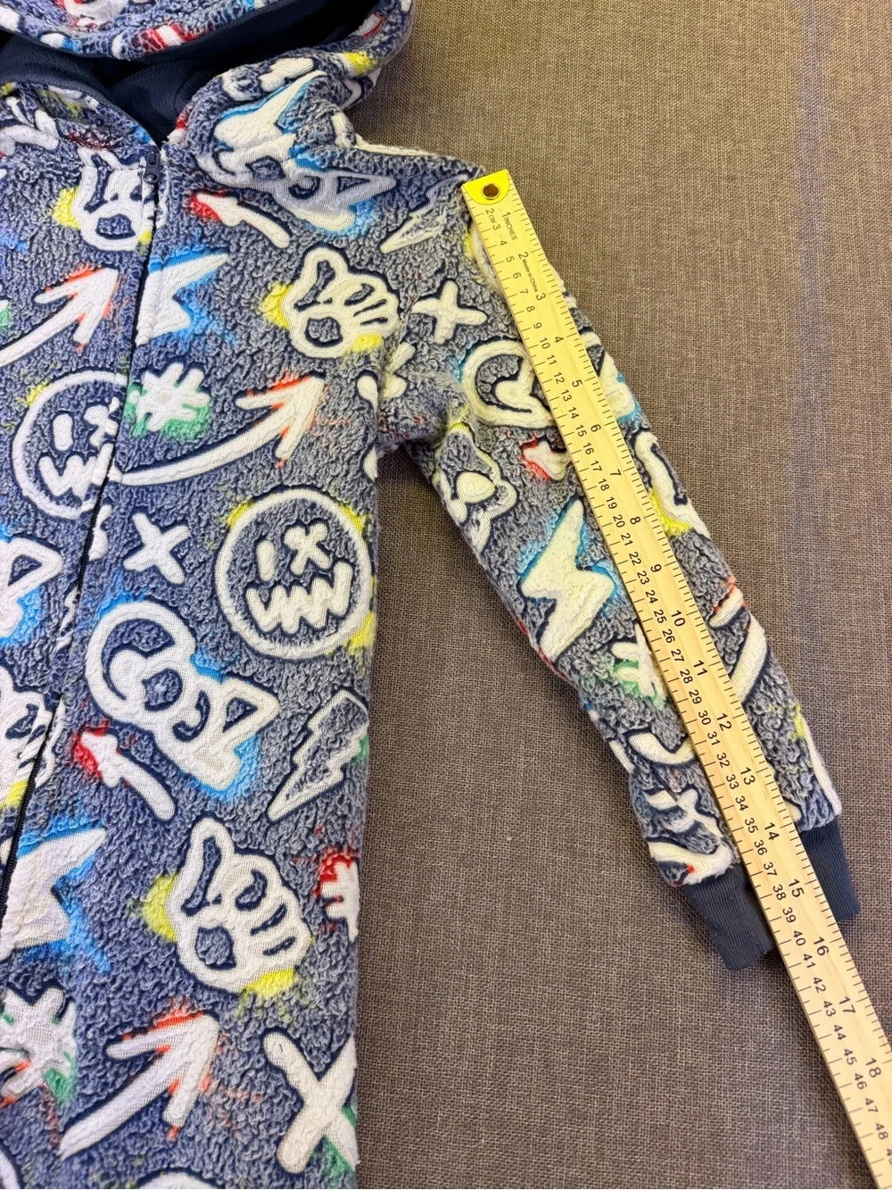 The Children's Place glow in the dark Hooded Fleece pijama One-Piece Print small